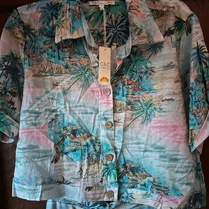 New ! Top and pant set ! Beautiful print and colors